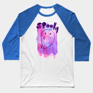 Spooky Purple Watercolor Ghost Baseball T-Shirt